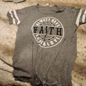 Womans T-shirt White, Gray and Black. Size Medum 7-9.